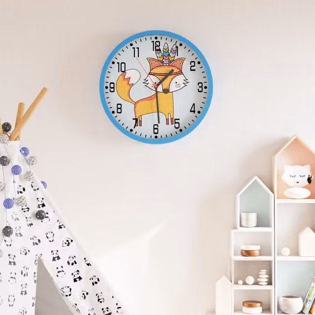 Berkfield Home Blue Round Silent Quartz Wall Clock, Diameter: 25.5 cm – 1