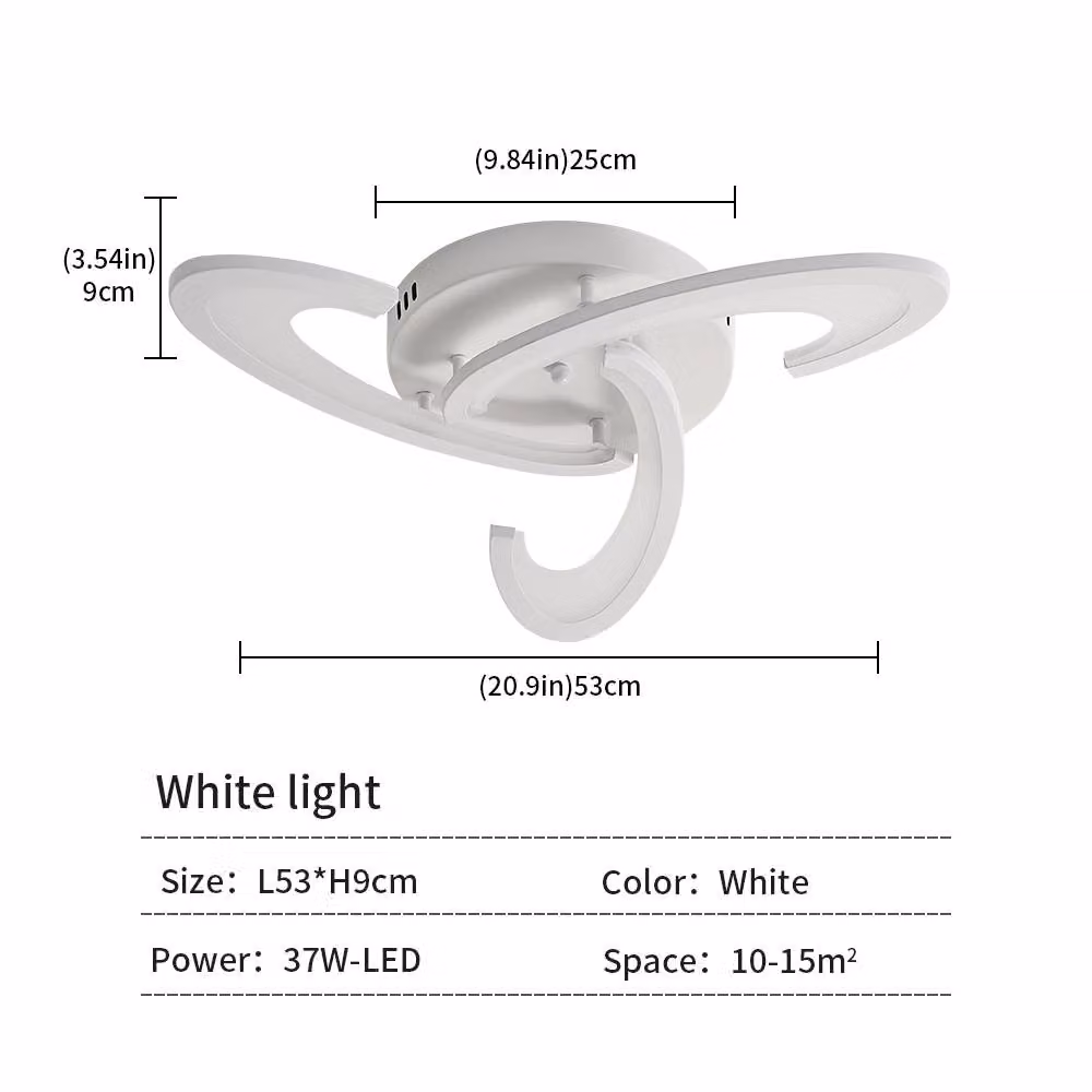 Goeco Modern LED Ceiling Light, 36W, 6500K Cool White, White – 3