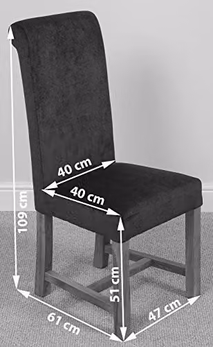 Oak Furniture King Richmond Solid Oak Extending Dining Table and Washington Upholstered Black Fabric Chairs Set – 2