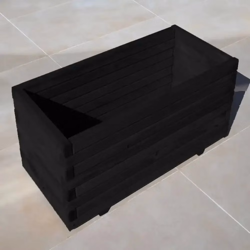 Access Garden Products Pine Raised Trough Planter in Black, W: 120 cm, D: 40 cm, H: 40 cm – 5