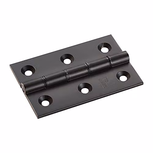 Loops 2 Pack Matt Black Brass Washered Butt Hinges W/D/H: 76 x 50 x 2.5 mm – 2
