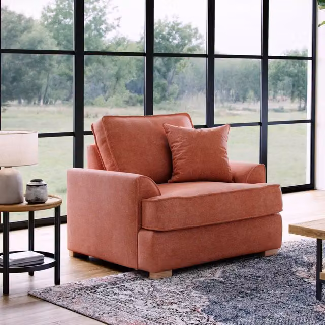 The Great Sofa Company Ophelia Red Chenille Fabric Armchair – 1