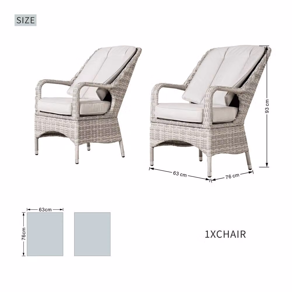 Direct Wicker 2-Piece Outdoor PE Rattan Dining Chairs in White – 2