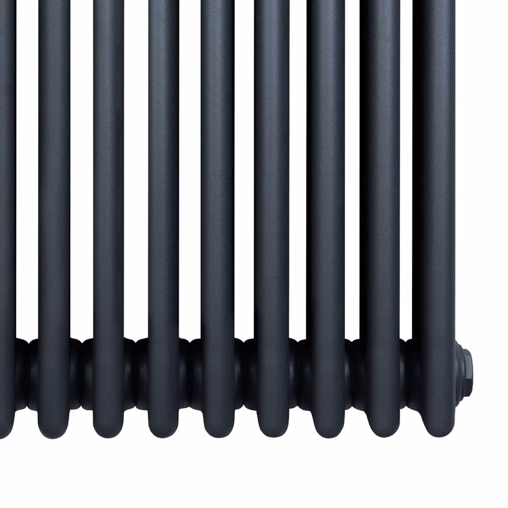 Monstershop Traditional 4 Column Steel Radiator in Anthracite Grey, H: 60.0 cm, W: 60.5 cm, D: 60.5 cm – 6