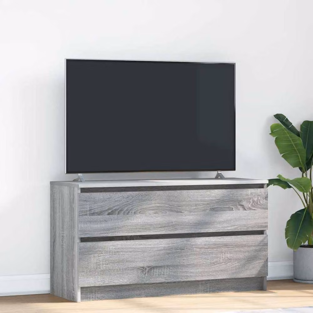 Berkfield Home Modern Grey Sonoma TV Cabinet in Engineered Wood W/D/H: 100 x 35 x 54 cm – 2