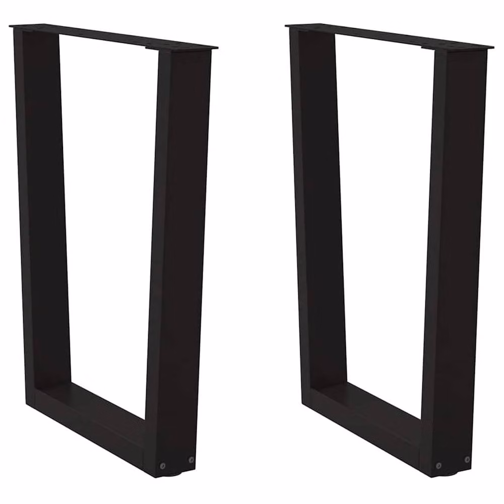 Berkfield Home V-Shape Dining Table Legs, 2 Pieces, Black Steel, W: 60 cm, H: 72-73.3 cm – 2