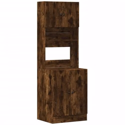 vidaXL Modern Kitchen Tall Unit in Brown Smoked Oak, W/D/H: 60 x 50 x 180 cm