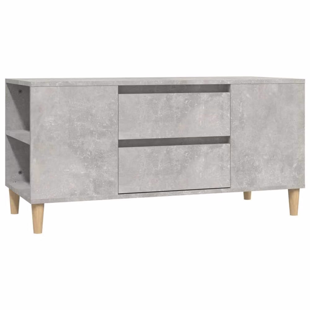 Berkfield Home Modern TV Cabinet in Concrete Grey, W: 102 cm, D: 44.5 cm, H: 50 cm – 2