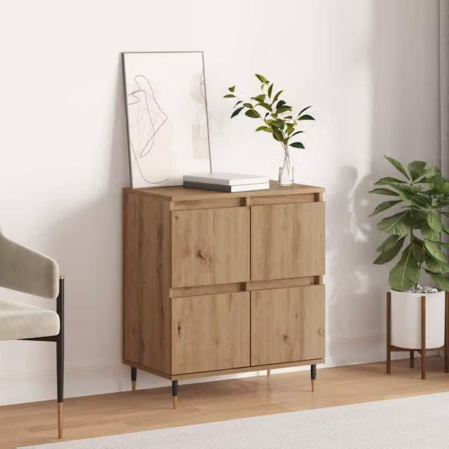 Berkfield Home Modern Sideboard with Storage Door in Brown, W: 60 cm, D: 35 cm, H: 70 cm – 1