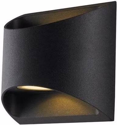 Netlighting VEYRON Outdoor LED Up Down Wall Light, Black, IP54, 522lm, 4000K, W/D/H: 12.3 x 13 x 6.9 cm – 1