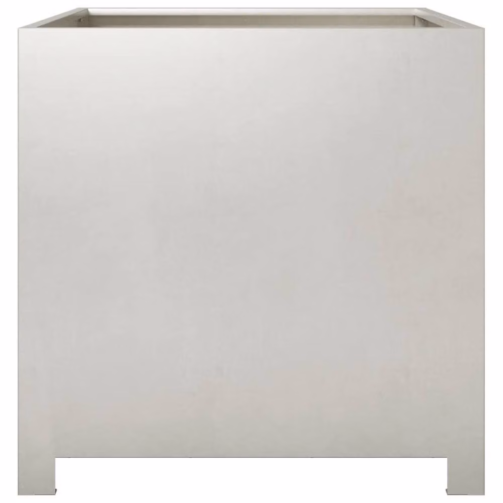 Berkfield Home Durable Stainless Steel Garden Planter Tub in Silver, W/D/H: 50 x 50 x 50 cm – 3