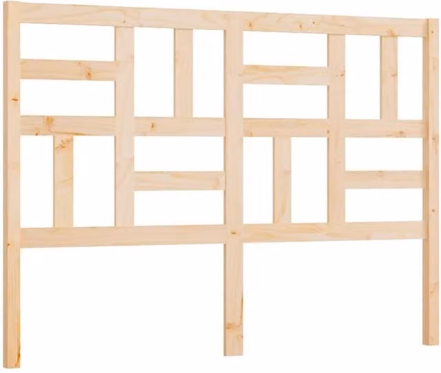 Berkfield Home Rustic Solid Wood Pine Bed Headboard in Light Brown, W/D/H: 166 x 4 x 104 cm