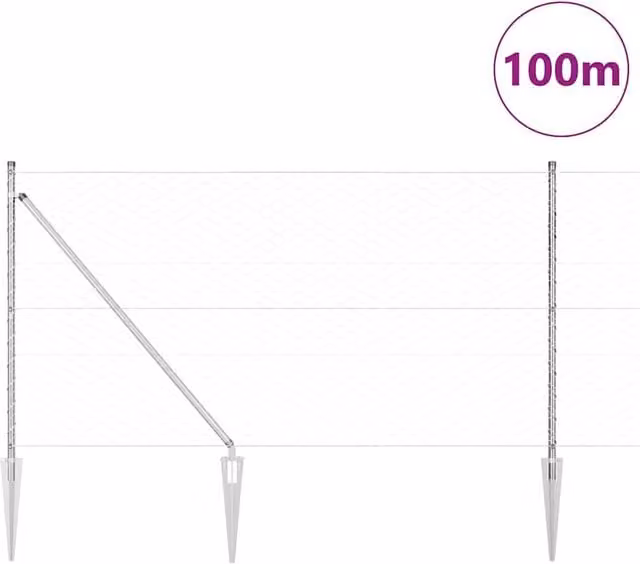 Berkfield Home Silver Galvanised Steel Hexagon Fence, 1 x 100 m – 1