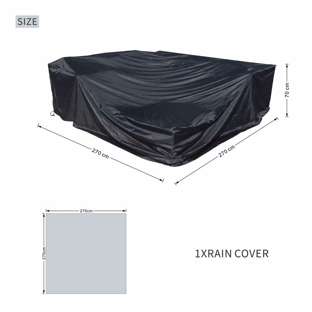 Direct Wicker Black Water Repellent Polyester Outdoor Sofa Conversation Set Covers – 8
