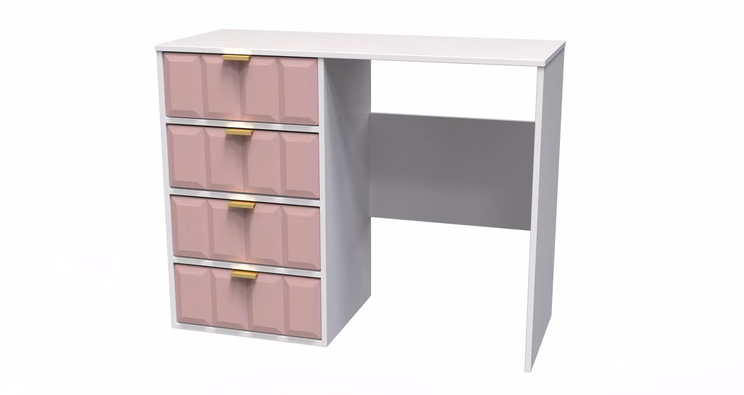 Ready Assembled 2 U Metro 4 Drawer Vanity in Dusty Pink and Gold – 2