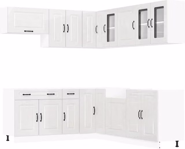 Berkfield Home Kalmar 11 Piece Gloss White Modern Kitchen Cabinet Set