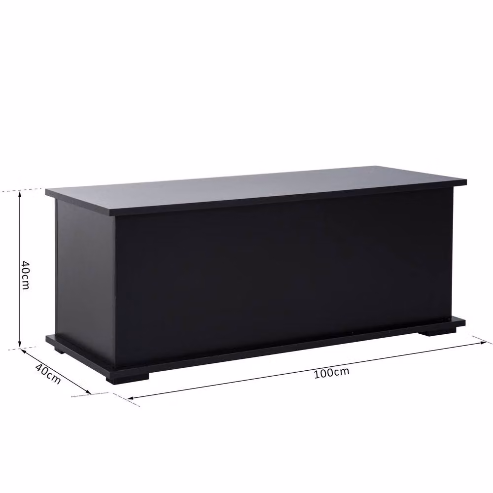 STILVORA Modern Black MDF Storage Chest with Soft-Close Flip-Top Lid, W/D/H: 120 x 40 x 100 cm – 3