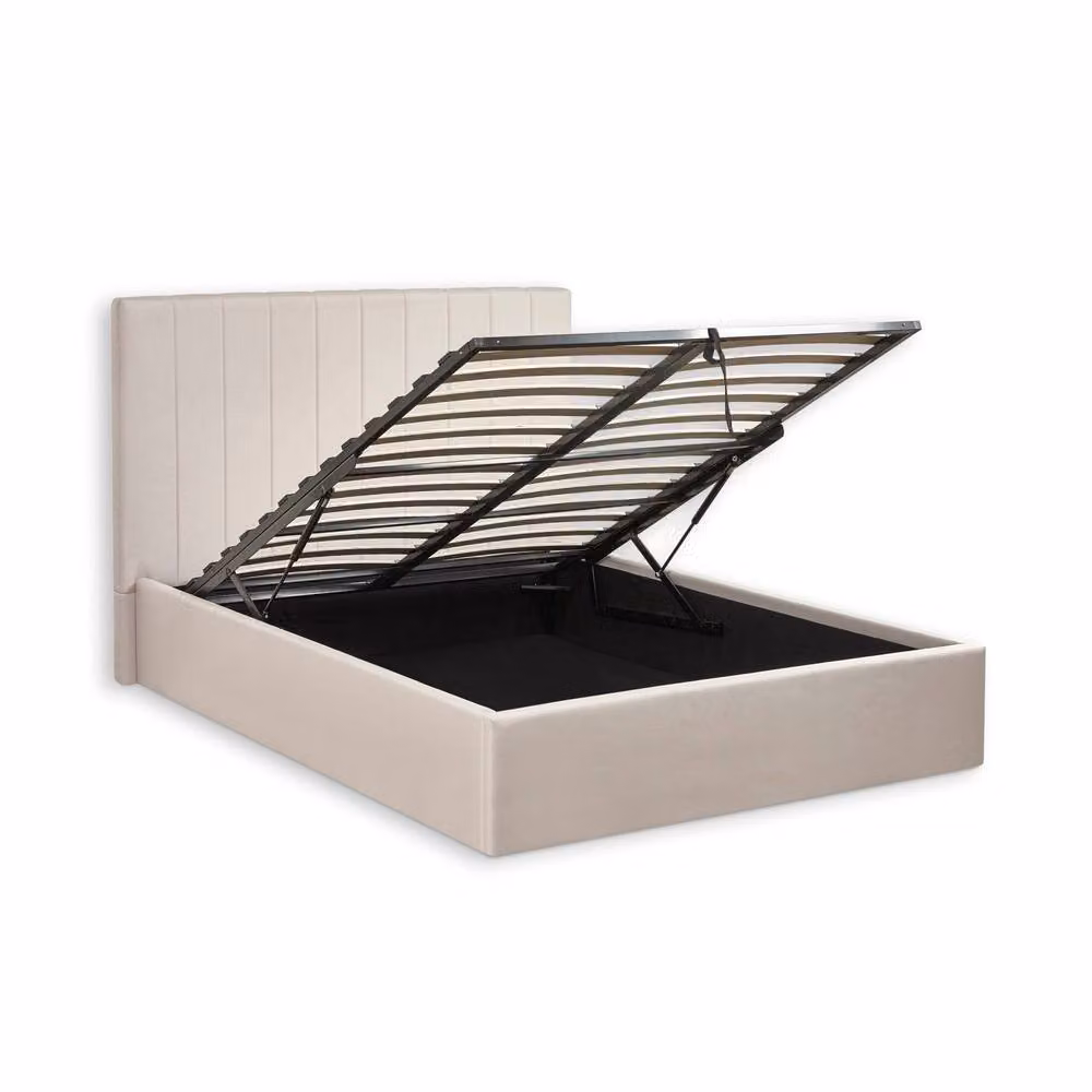 Cheshire Hazel Oatmeal Upholstered Ottoman Storage Bed Frame, Beige, W: 150 cm, D: 200 cm – 2