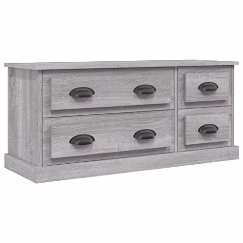 vidaXL Modern Grey Sonoma TV Cabinet with Drawer and Media Compartments – 1