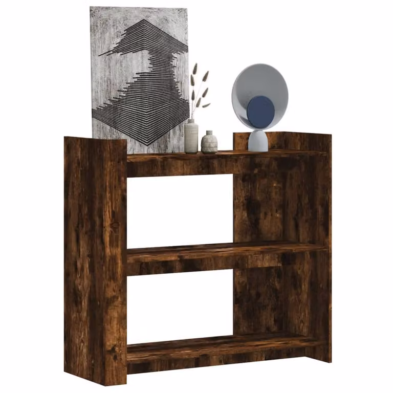 Berkfield Home Classic Console Table in Smoked Oak Brown, W/D/H: 100 x 35 x 90 cm