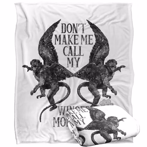 Warner Bros. The Wizard Of Oz Winged Monkeys Silky Touch Super Soft Fleece Throw Blanket, Multicolour, W: 152 cm, D: 127 cm – 1