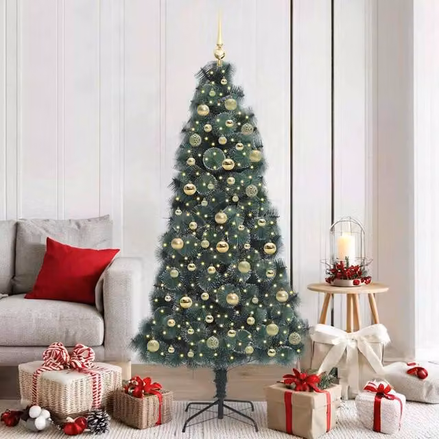 Berkfield Home Pre-lit Artificial Christmas Tree with Ball Set, Green, Height: 180 cm – 1