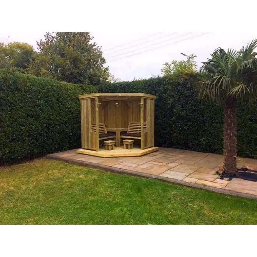 Churnet Valley Garden Furniture Ltd Four Seasons Dining Shelter in Brown – 2