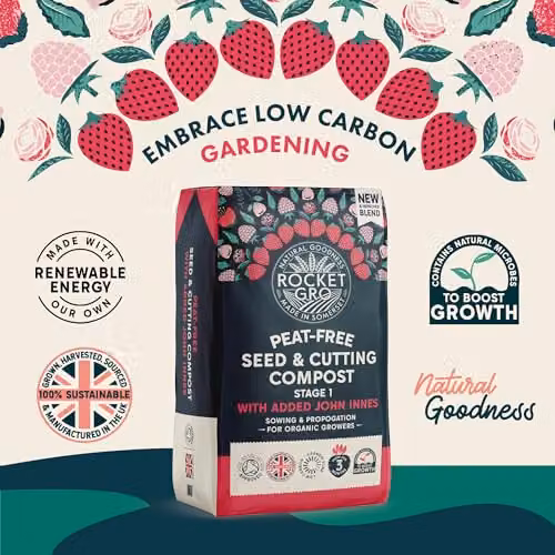 RocketGro Seed and Cutting Compost Peat Free Superior Blend, Organic with added John Innes, 2 x 20L – 2