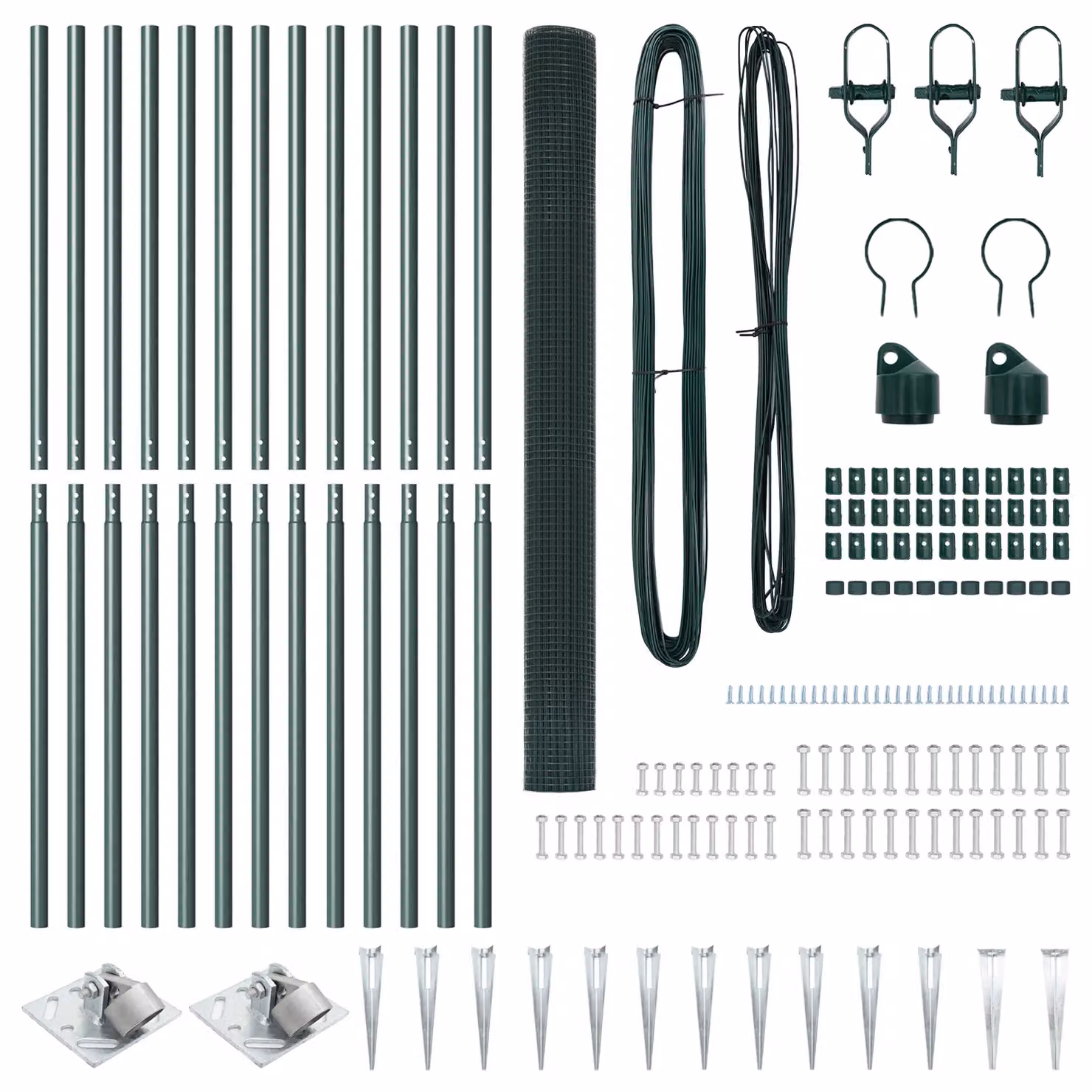 Berkfield Home Green Steel Welded Wire Fence with 13 In-Ground Spike Posts, 6 x 25 m – 3