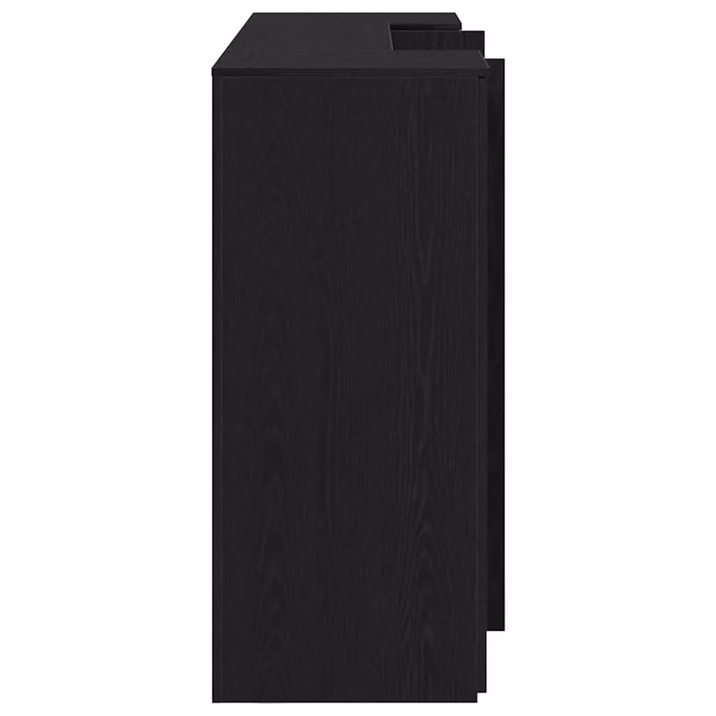 Berkfield Home Reception Desk in Black Oak, W/D/H: 200 x 50 x 103.5 cm – 4