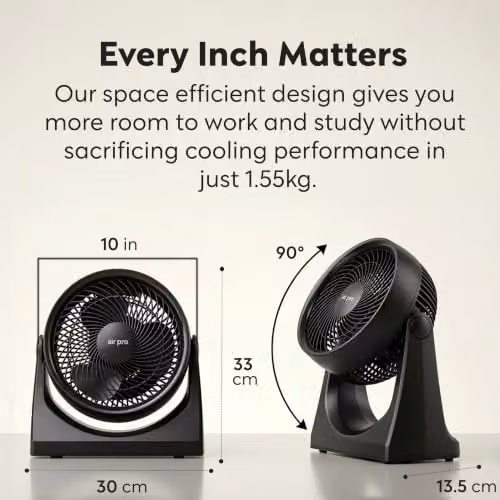 Air Pro 10 inch Table Fan in Black – 2