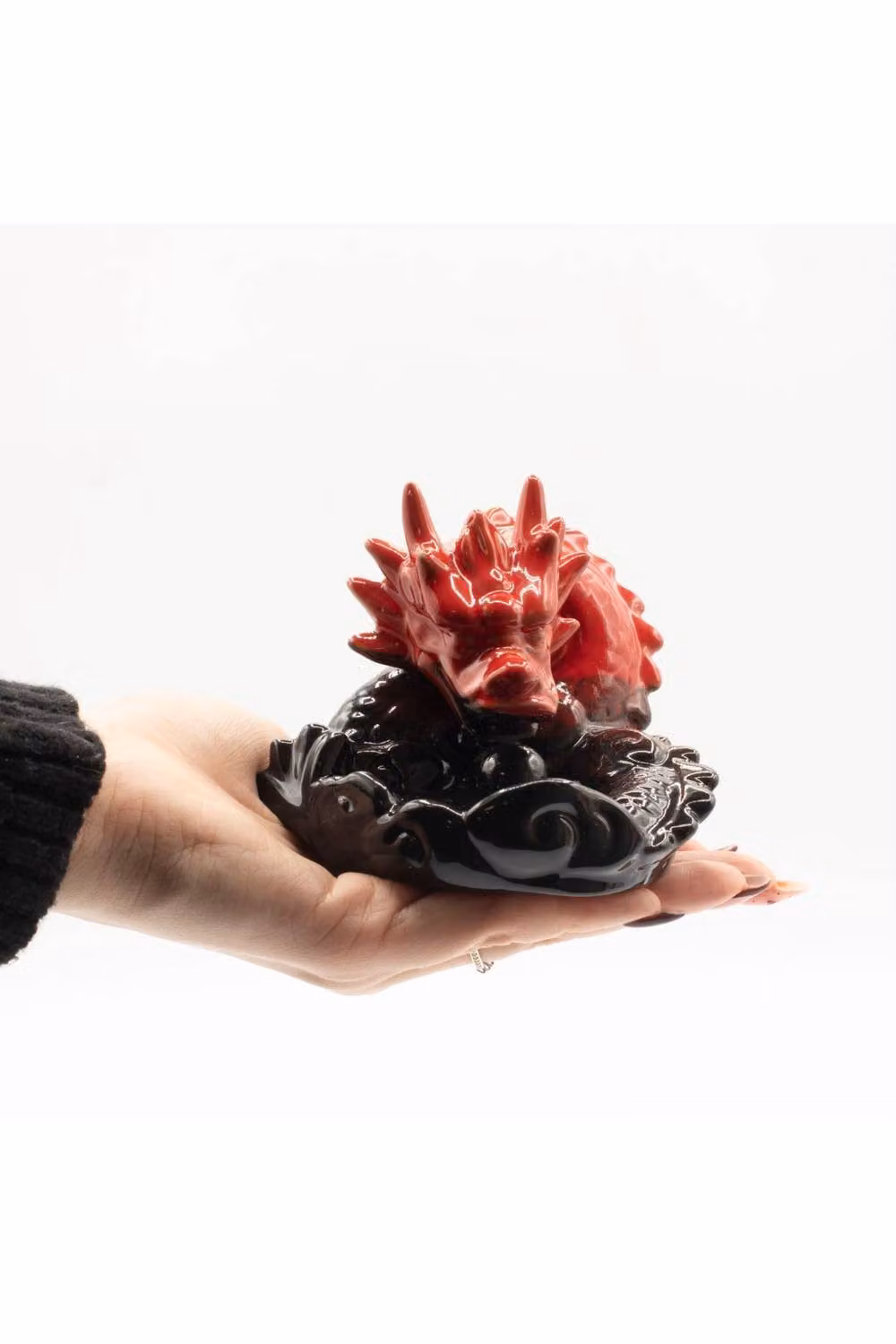 KDMD Red Dragon Ceramic Backflow Incense Burner and Cone Holder – 3
