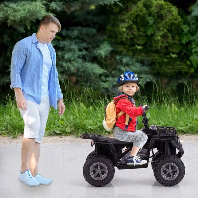 Costway Kids Electric Ride on ATV Toy Car with Light and Sound, Black