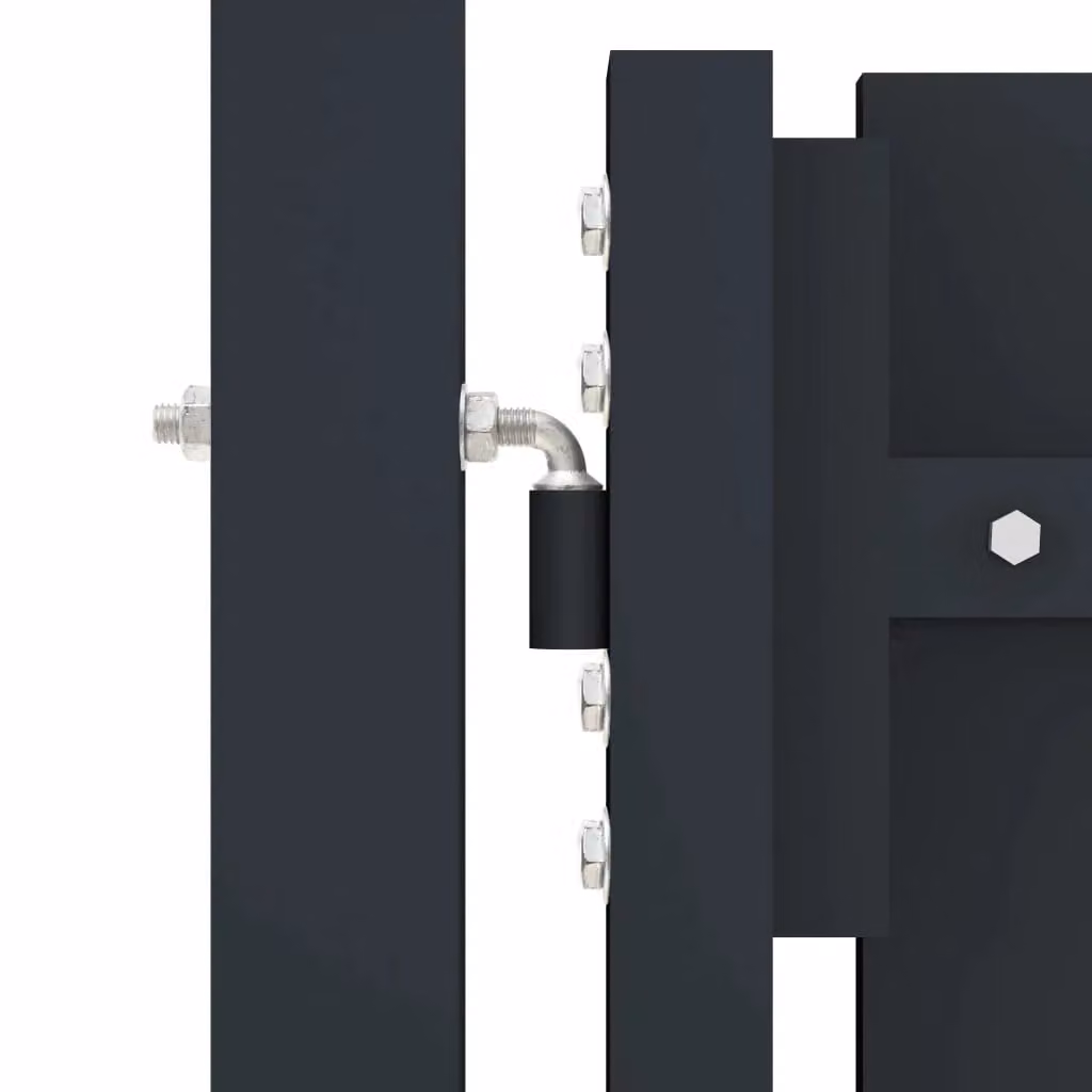 Berkfield Home Steel Double Door Swing Fence Gate in Anthracite, W: 306 cm, H: 125 cm – 4
