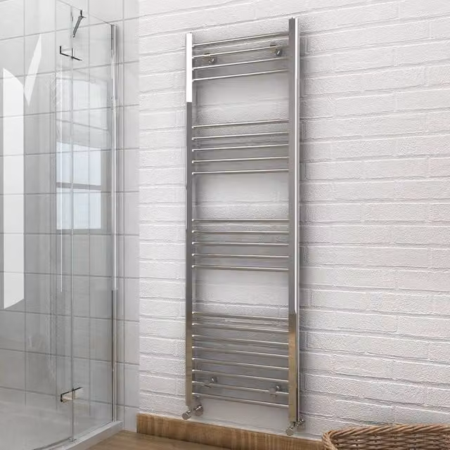 ERGOVEXA Silver Steel Towel Rail Radiator Bathroom Heated Ladder Warmer – 1