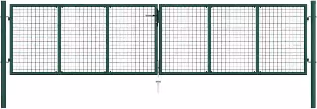 Berkfield Home Green Steel Mesh Swing Garden Gate W/H: 390 x 100 cm – 1
