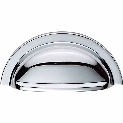 Loops Shell Cabinet Cup Pull Handle in Polished Chrome