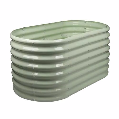 Harbour Housewares Raised Garden Bed, Green Galvanised Steel Bottomless Planter, W/D/H: 120 x 60 x 60 cm