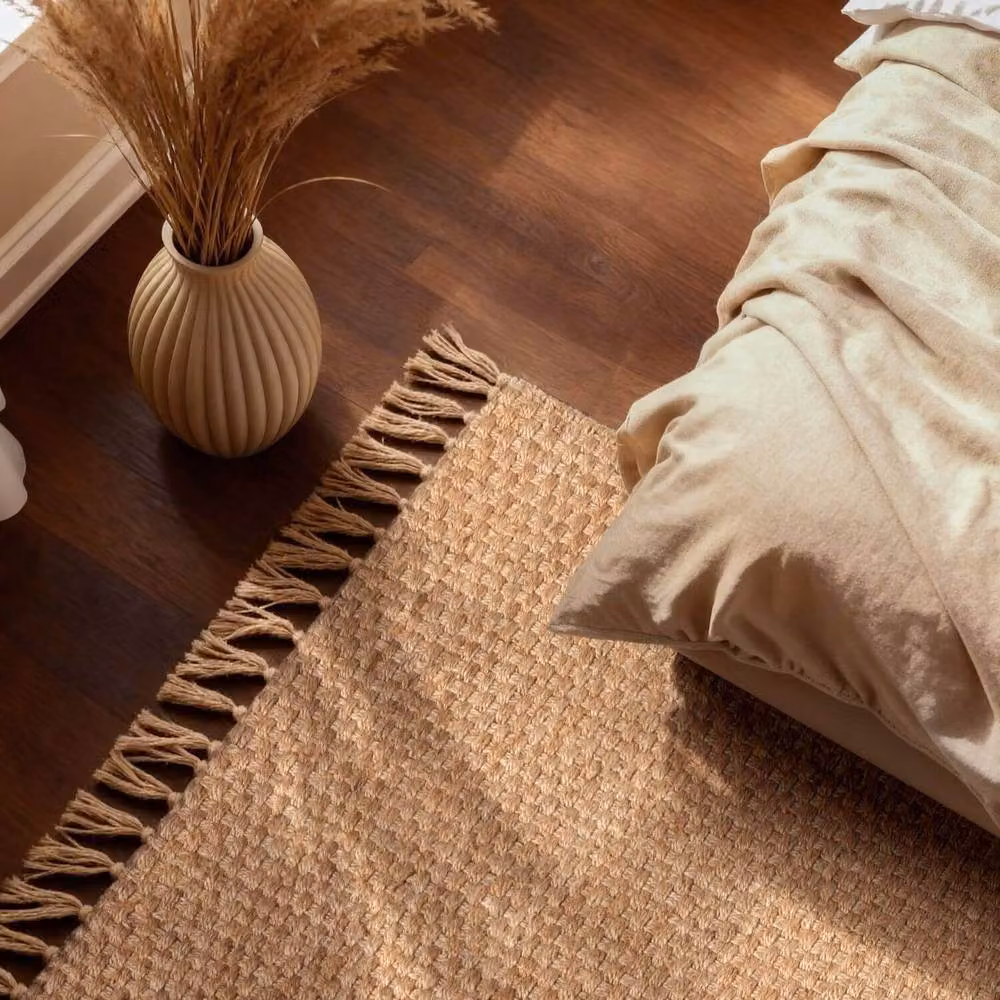 THE RUGS Fjord Reversible Handwoven Jute Rug in Beige and Gold, W: 160 cm, D: 230 cm – 4