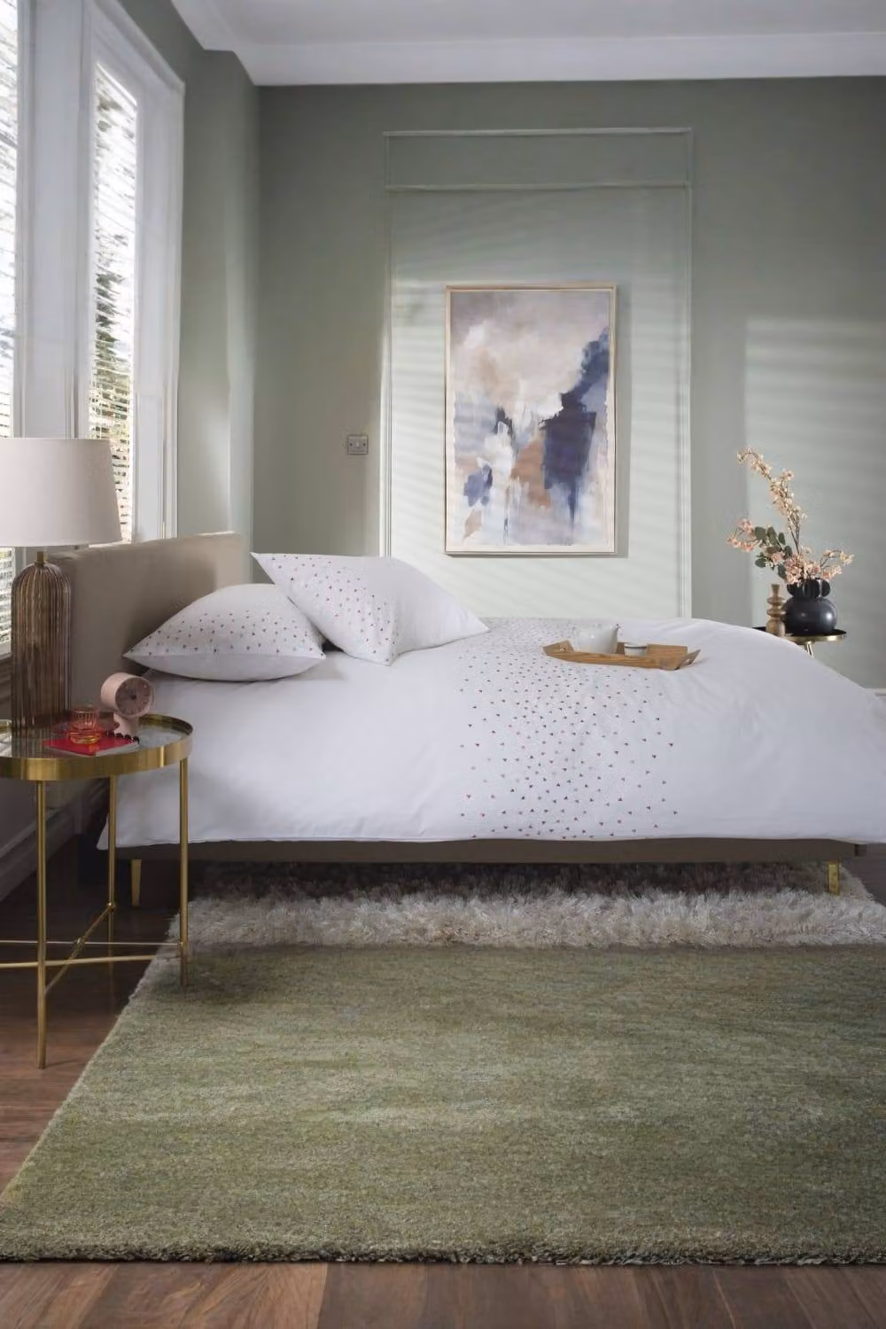 The Lyndon Company White Cotton Graphic Triangle Duvet Cover Set – 1