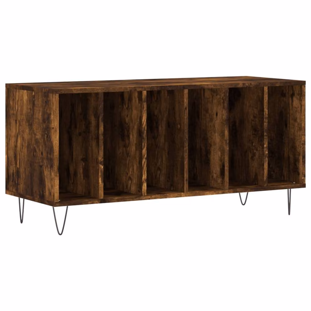 Berkfield Home Record Cabinet in Smoked Oak Brown, W/D/H: 100 x 38 x 48 cm – 3