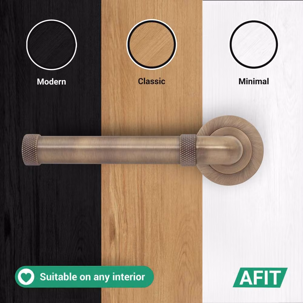 AFIT Antique Brass Door Handle Latch Set in Bronze – 6