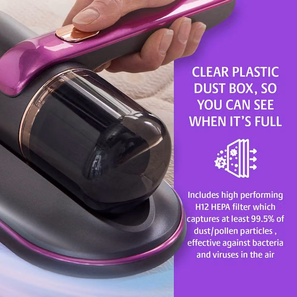 Clarsen UV Bed Bug Vacuum with HEPA Filter for Mattresses and Upholstery, Black – 4