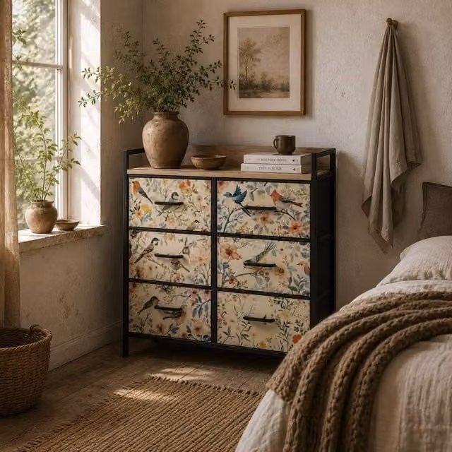 Wyld Haus Tonona 6 Drawer White Fabric Chest – 1