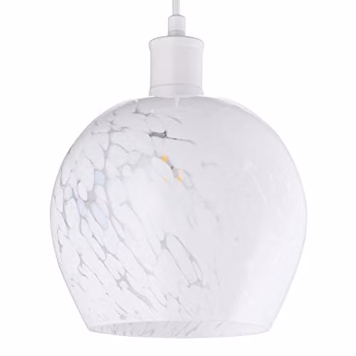 Happy Homewares Modern Opal White Snowflake Glass Pendant Ceiling Lighting Shade, W/D/H: 17 x 17 x 20 cm