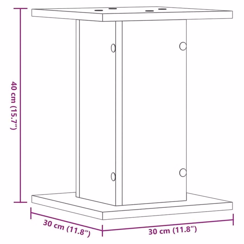 Berkfield Home Set of 2 Smoked Oak Plant Stands, Brown Engineered Wood, W/D/H: 30 x 30 x 40 cm – 4