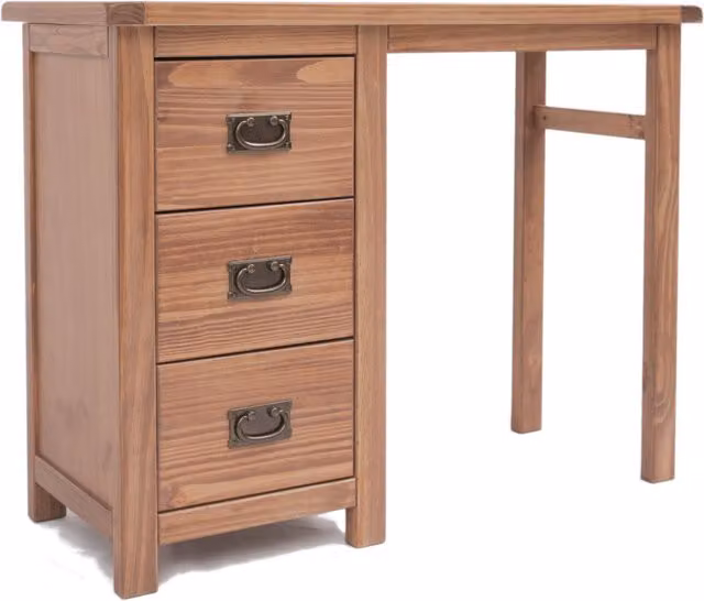 Cabinet Bits Padua 3 Drawer Dressing Table Desk in Brown with Brass Drop Handles – 1