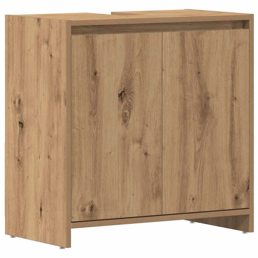 Berkfield Home Artisan Oak Durable Bathroom Sink Cabinet in Brown, W/D/H: 60 x 33 x 60 cm – 2
