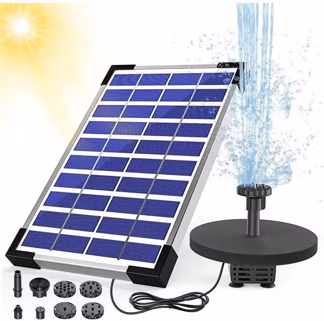 NESTLUNE Solar Water Pump for Garden Pond, Pool, Fish Aquarium and Fountain, Black