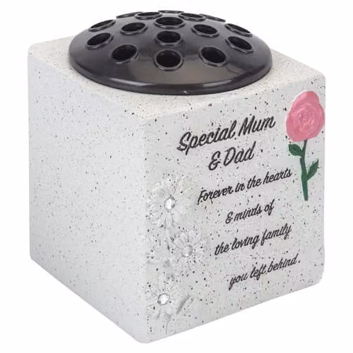 VFM e-Store Memorial Ornament Flower Pot Planter, Grey, W: 14 cm, D: 13.5 cm – 1